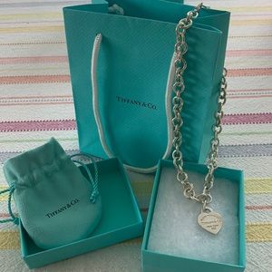 Tiffany Heart Tag Chain Link Necklace